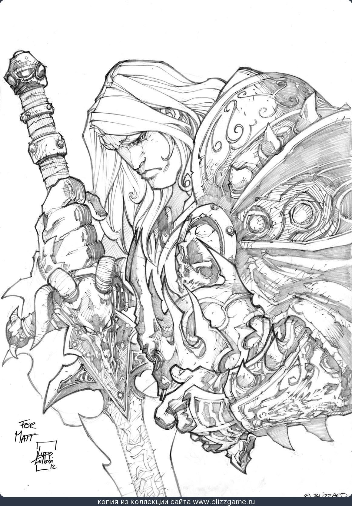 Скетчи варкрафт Артас