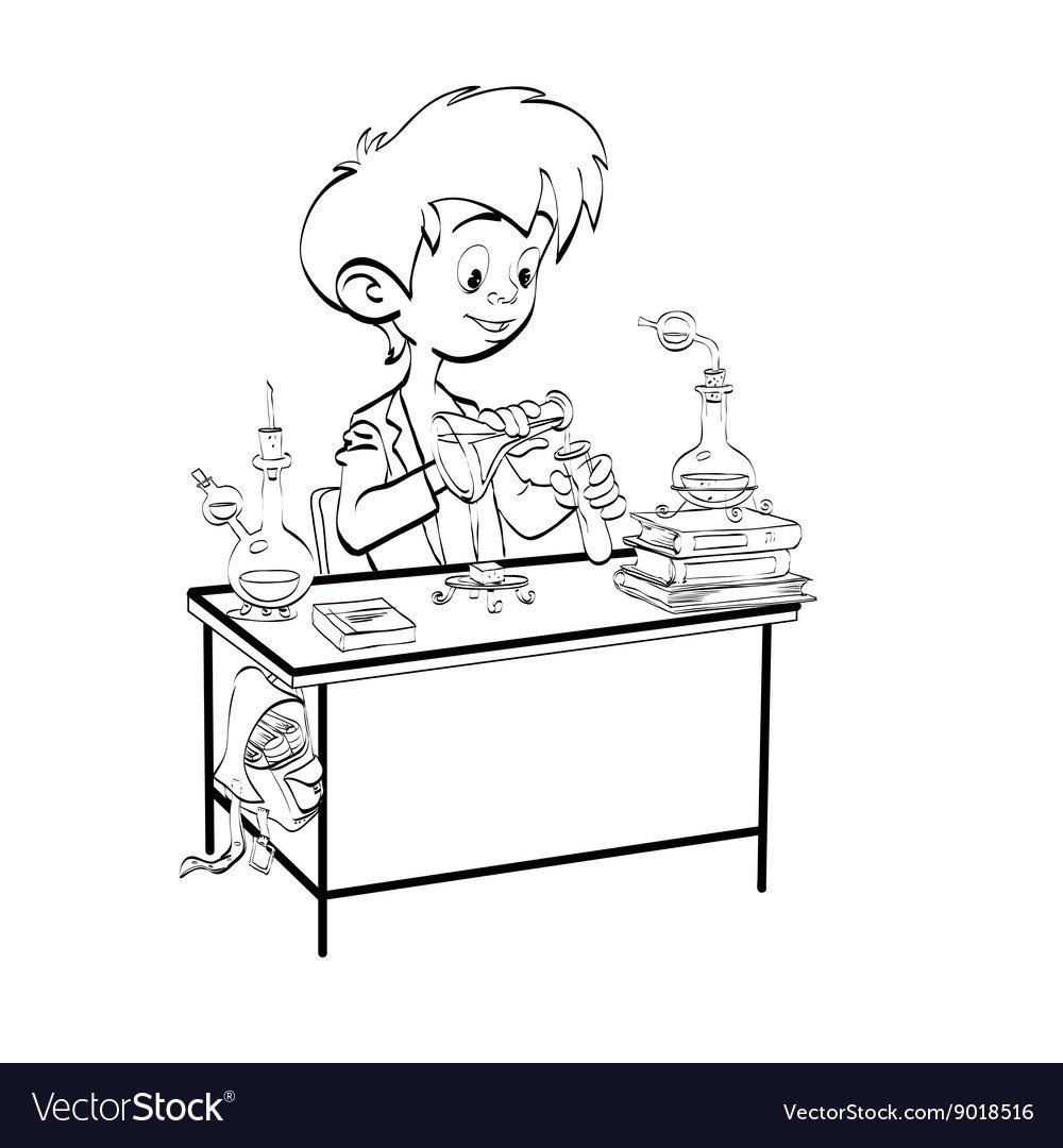 Химическая лаборатория раскраска