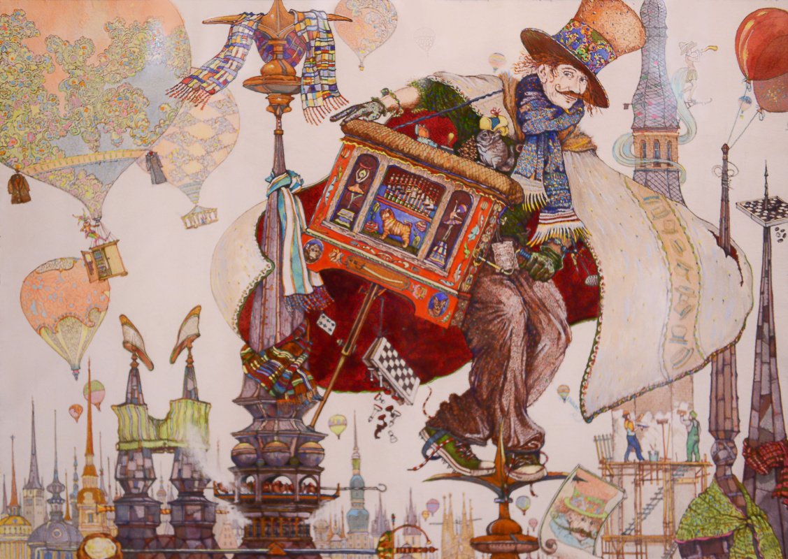 Папа Карло шарманщик и Буратино