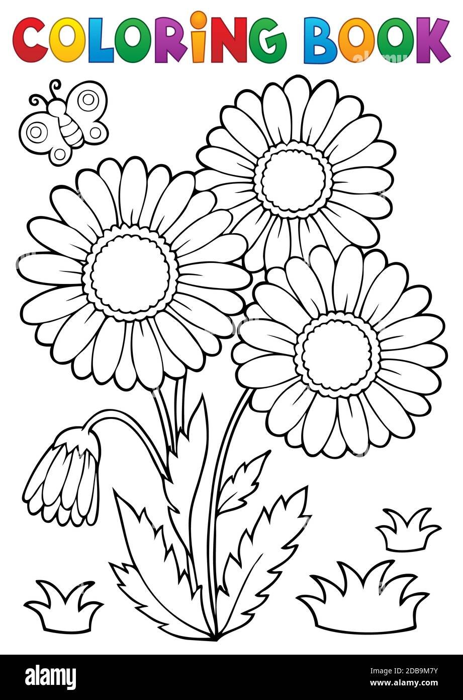 Ромашковое поле раскраска