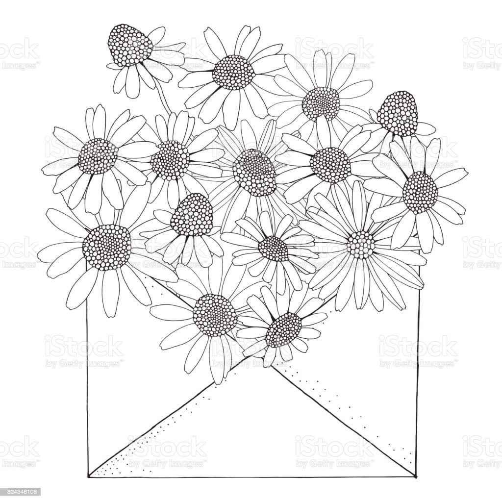 Цветы из конверта дудл