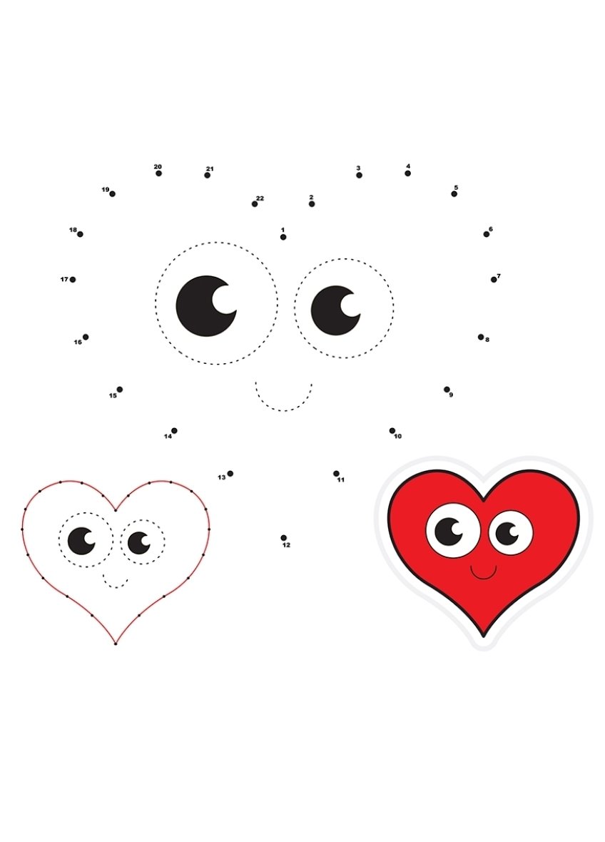 Рисование по точкам сердечко