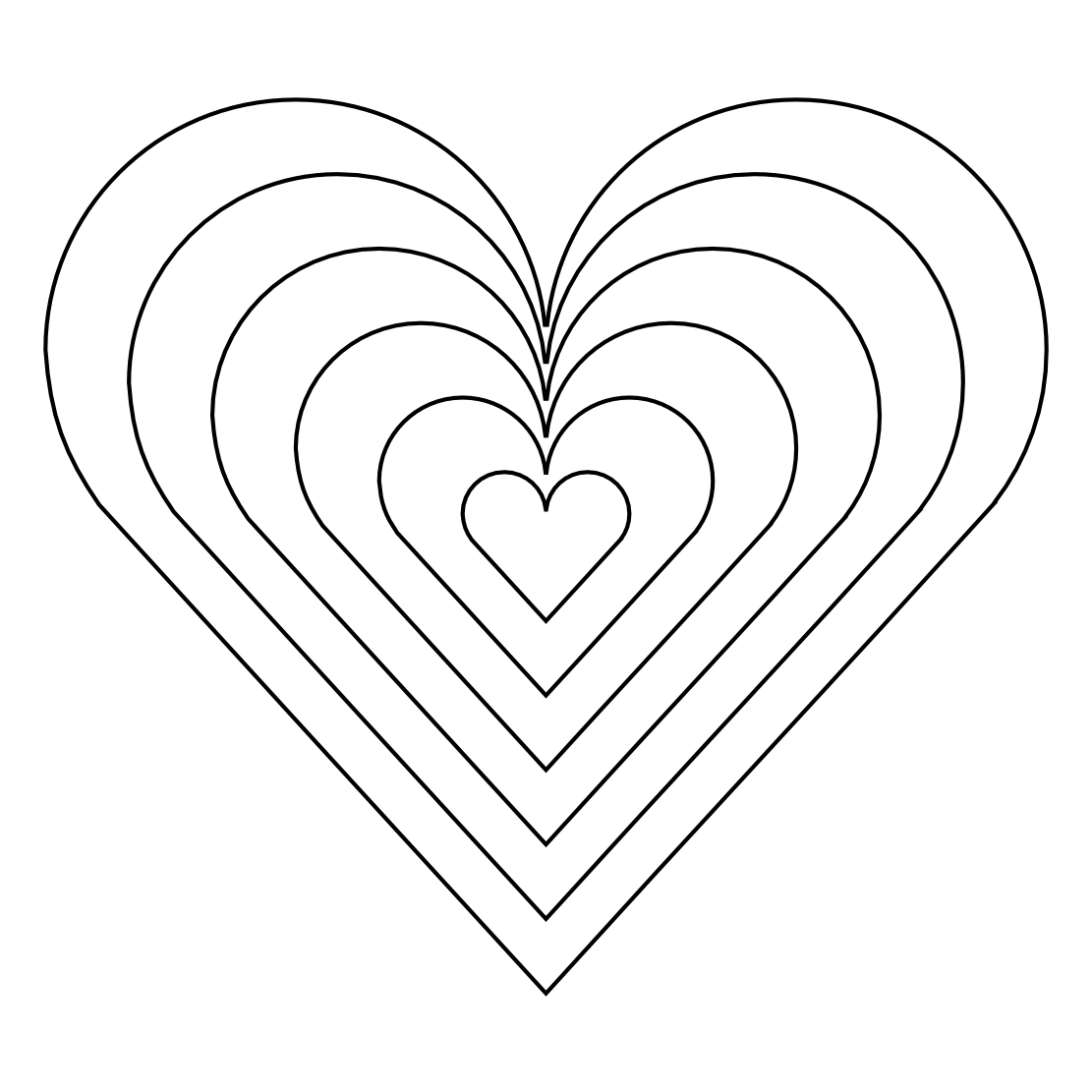Сердце раскраска
