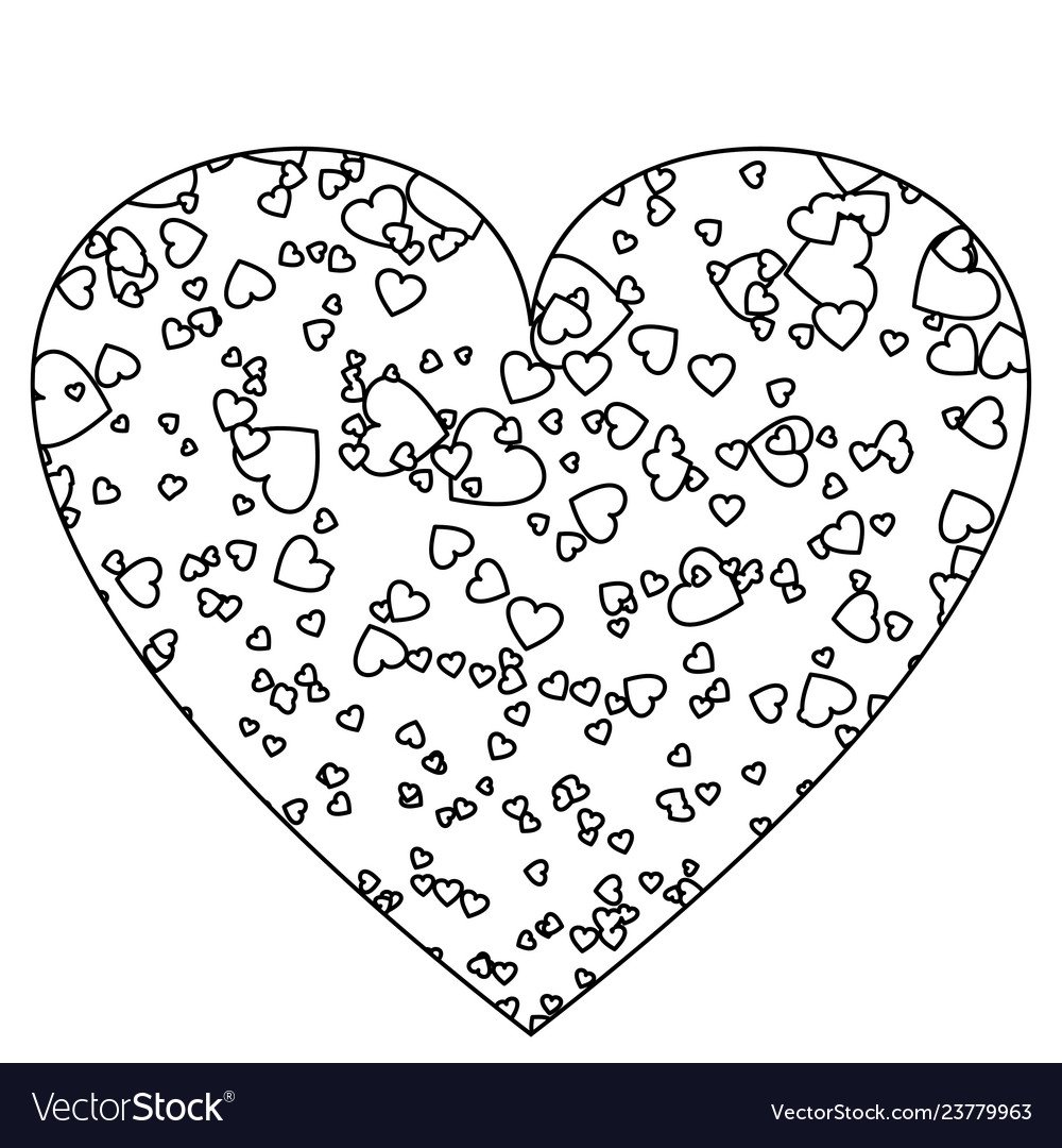 Разукрашка сердечко