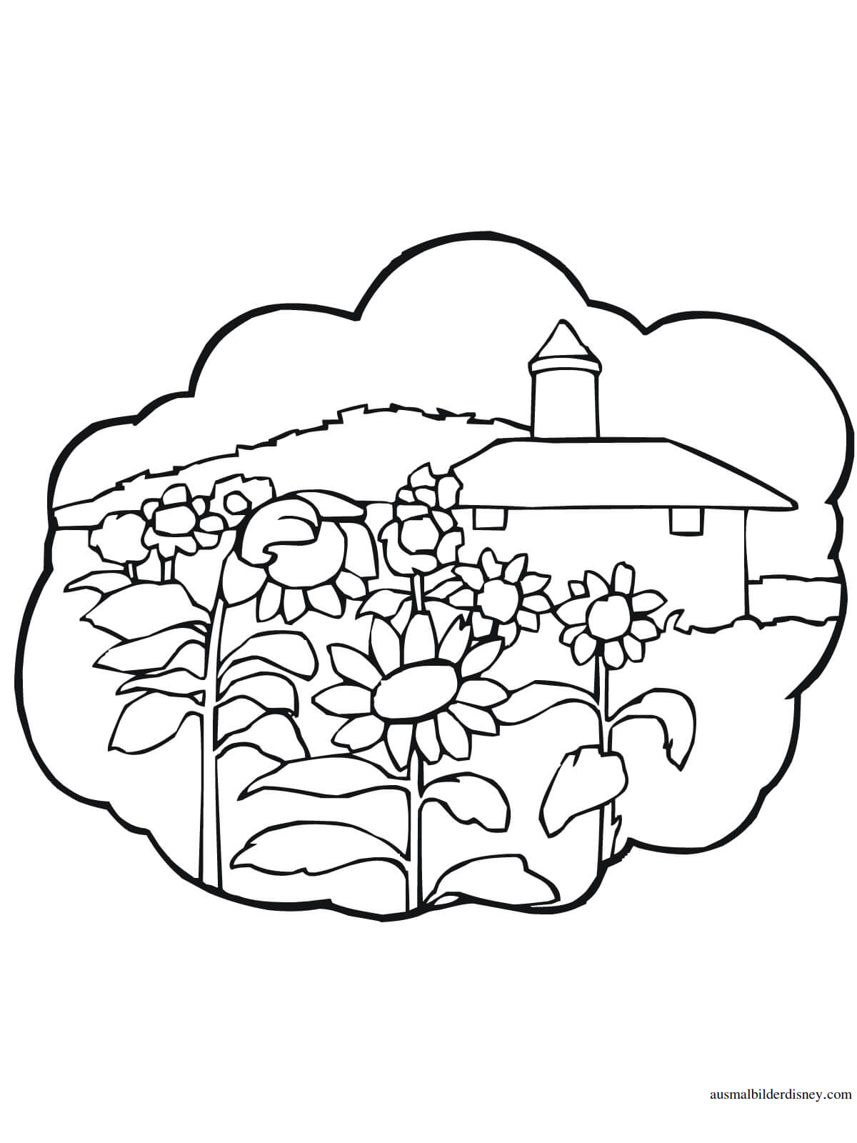 Раскраска пейзаж