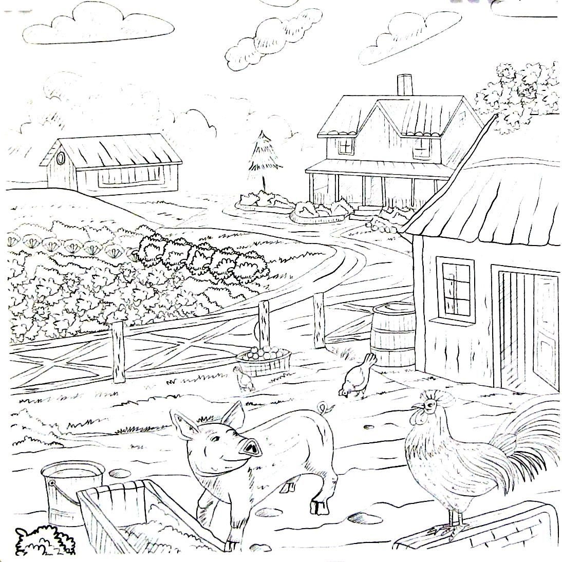 Деревня для раскрашивания