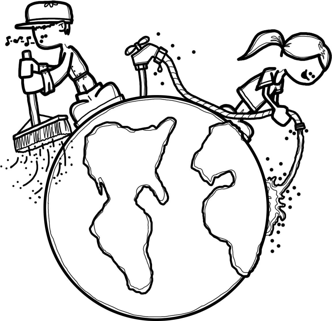 Рисунок земли для раскрашивания