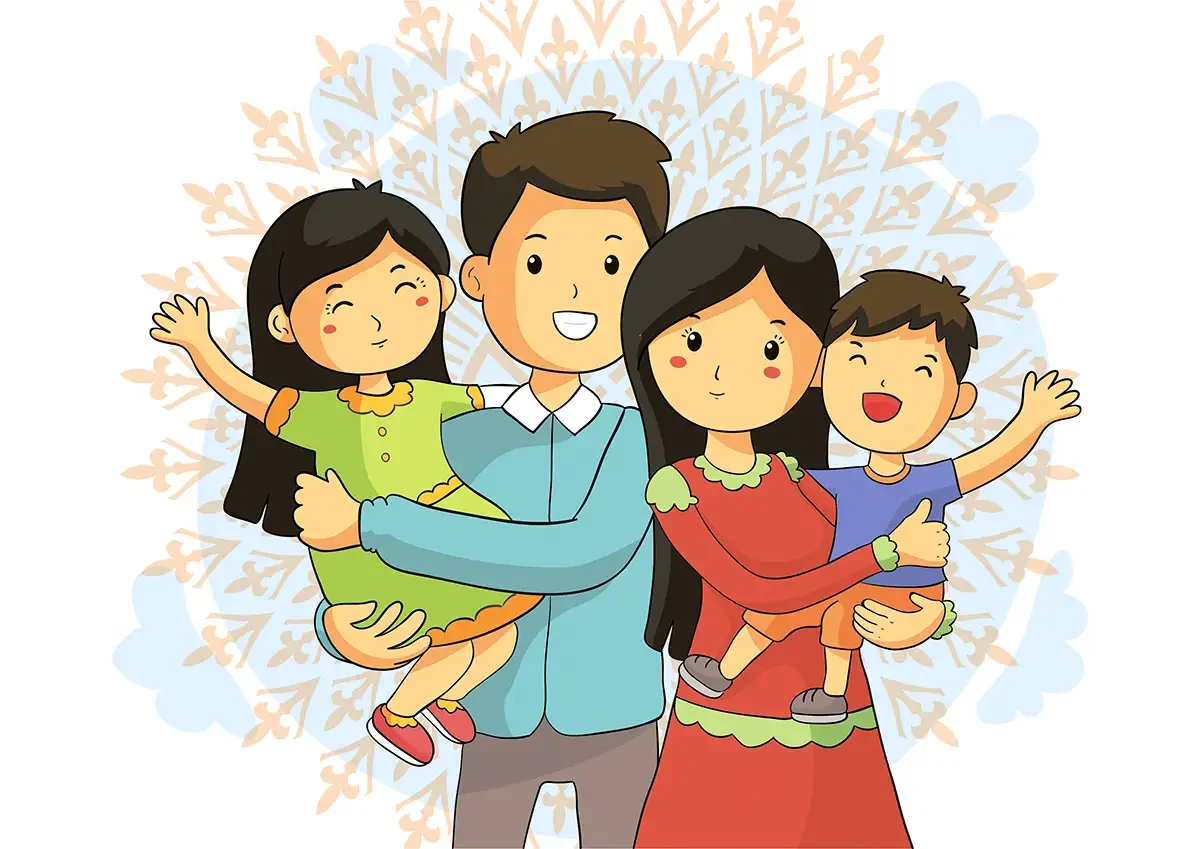 Раскраска семья