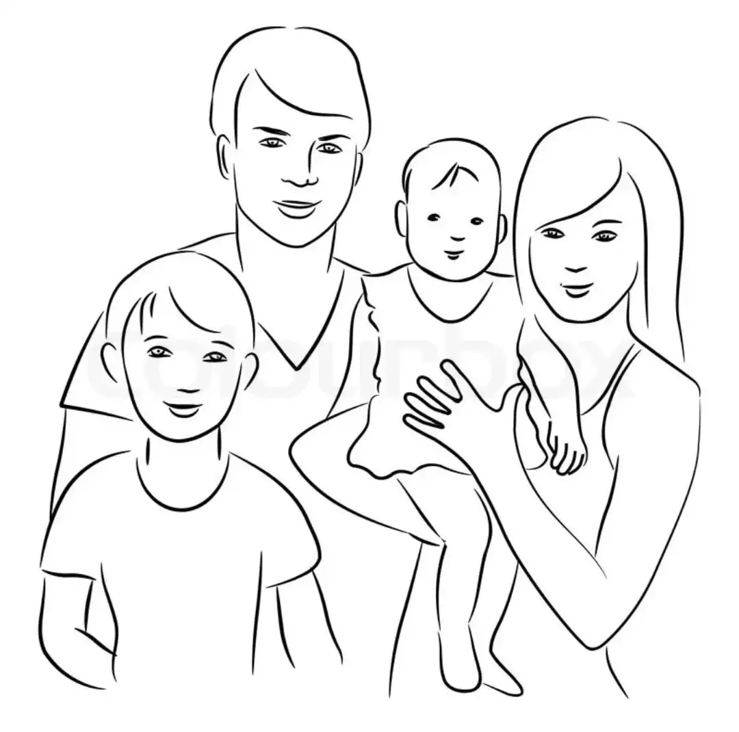 Раскраска семья