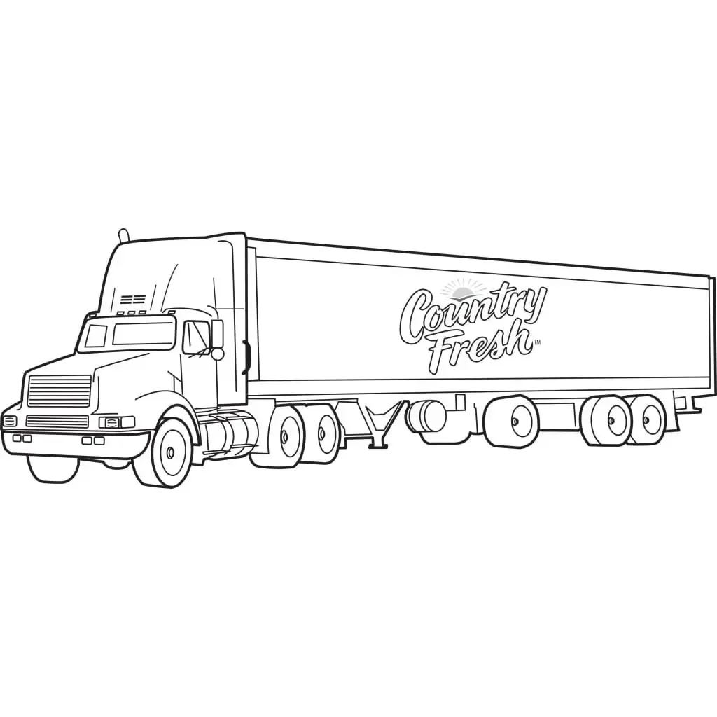 Фура раскраска для детей