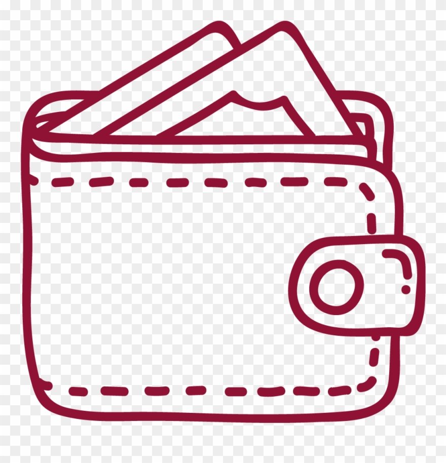 Нарисовать кошелек с деньгами