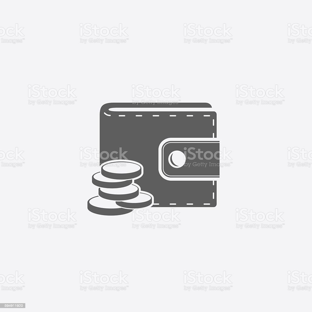 Кошелек с монетами вектор