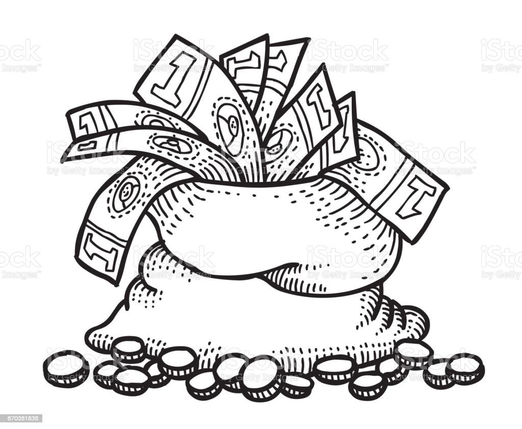 Трафарет мешок с деньгами