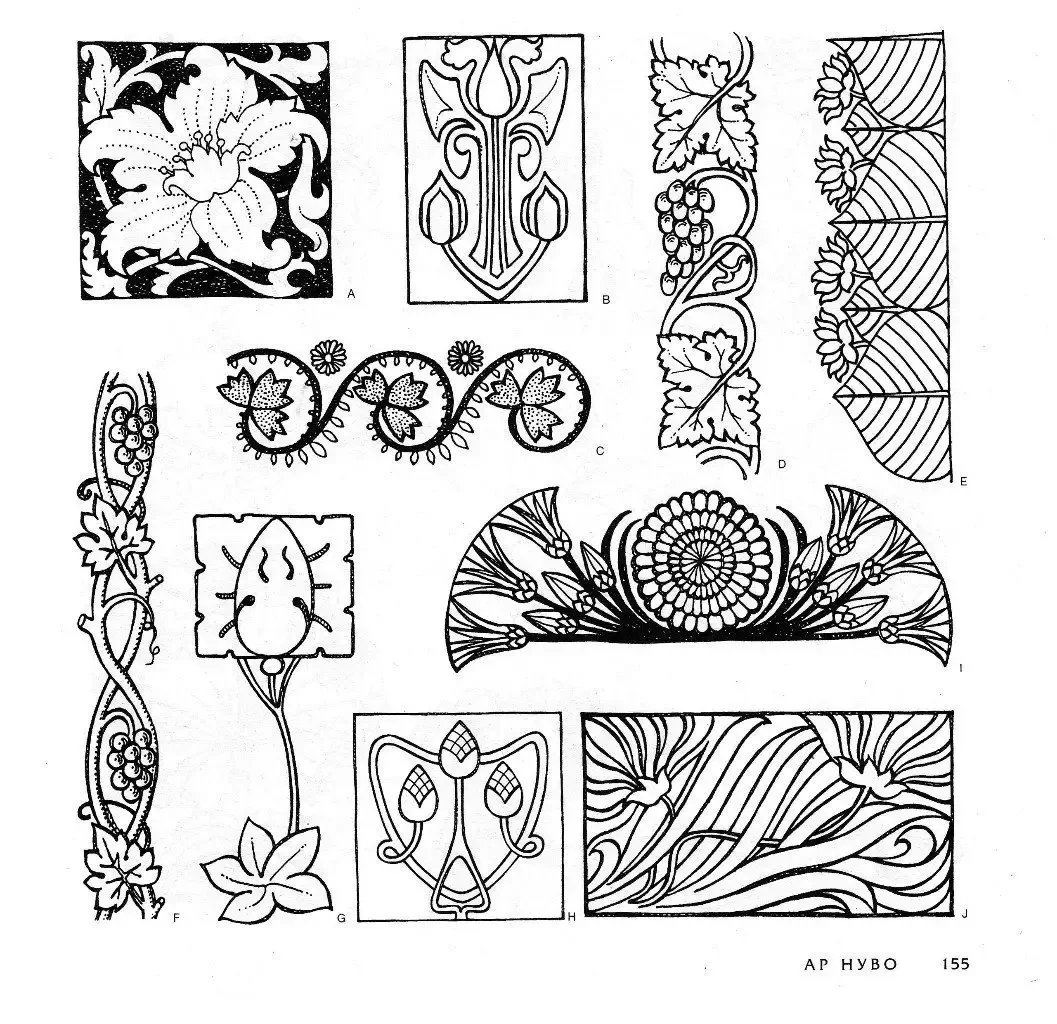 Орнаменты арт нуво Модерн арт деко