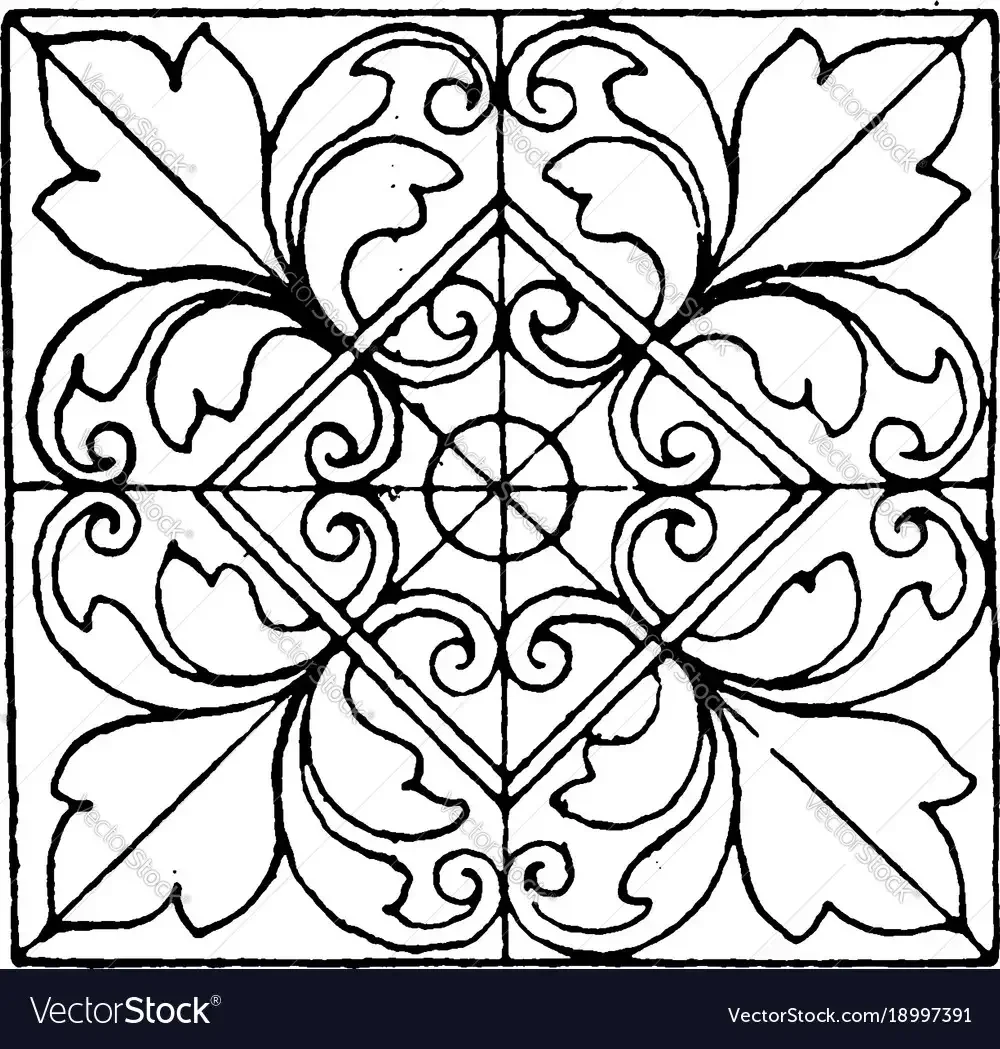 Растительный орнамент в квадрате