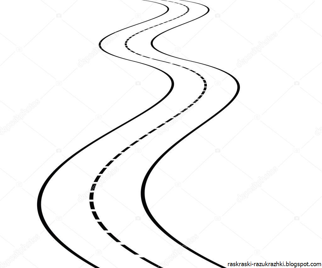 Извилистая дорога контур