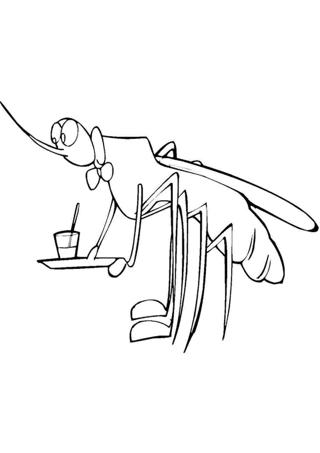 Комар раскраска