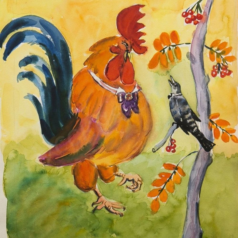 Крылов петух и Соловей