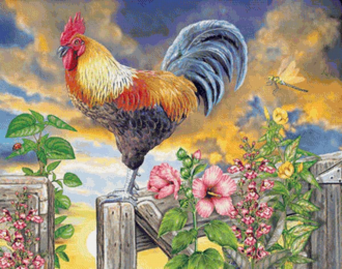 Петушок с семьей рисование подготовительная группа