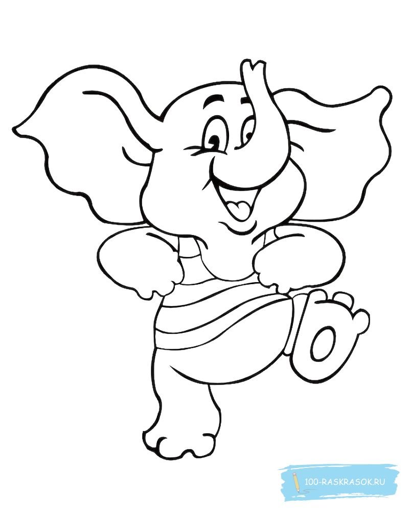 Мамонтенок раскраска