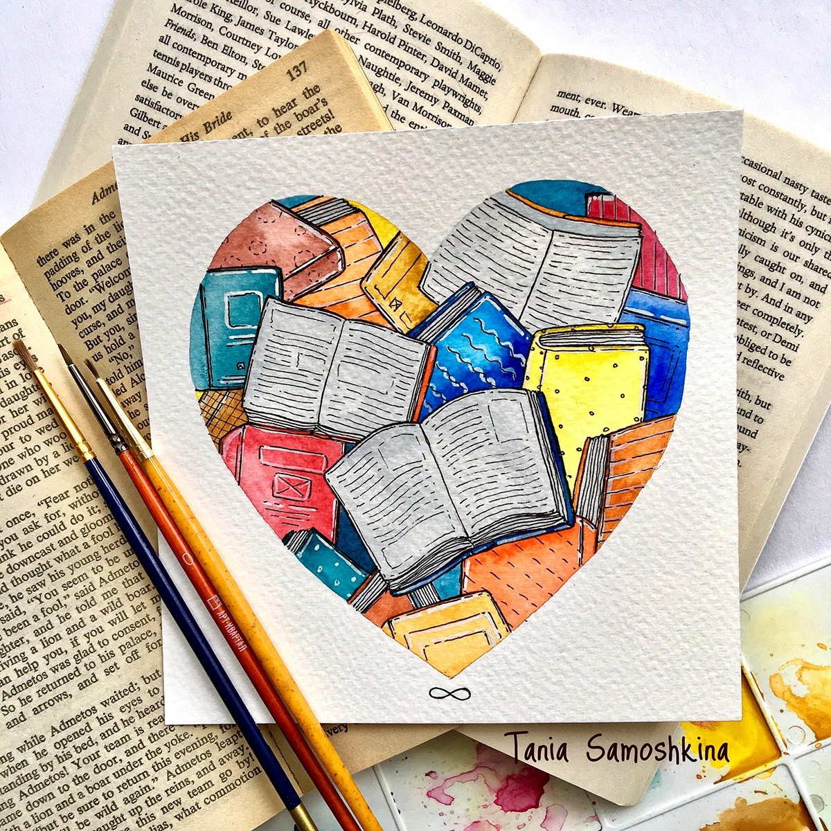 Книги акварель