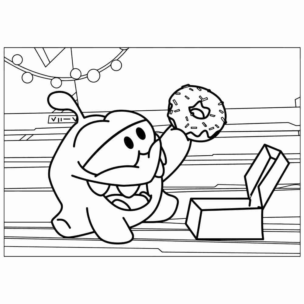 Ам Ням раскраска для детей