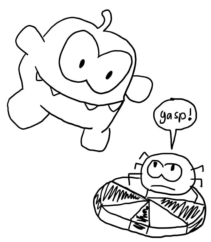 Лабиринт раскраска с ам Нямом