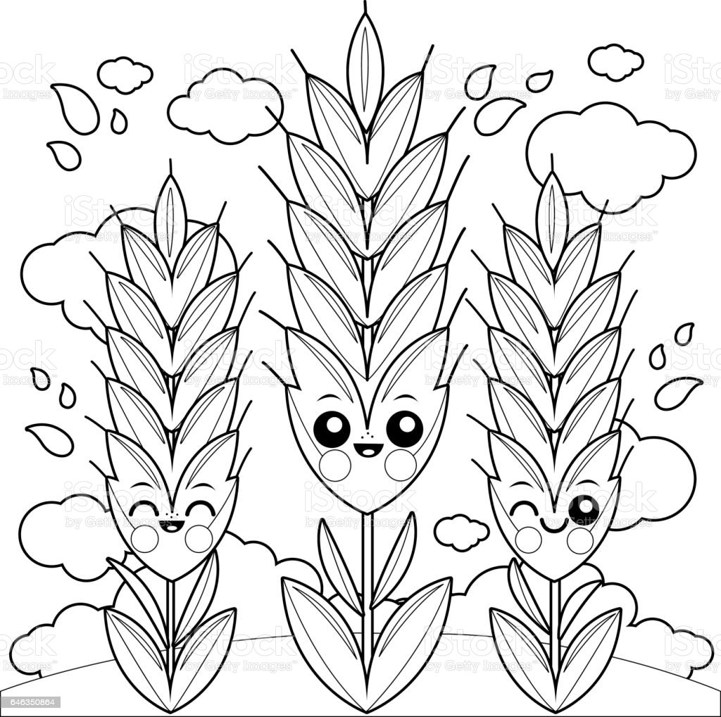 Раскраски колоски для дошкольников