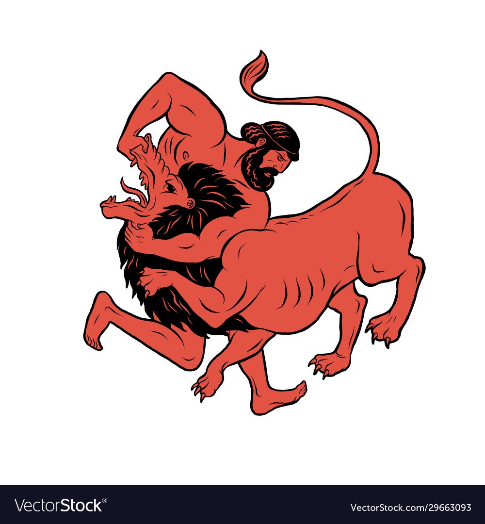 Подвиг Геракла немейский Лев раскраска