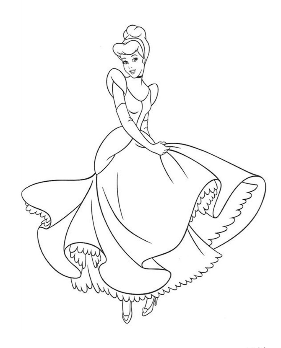 Раскраска Золушка ш. Перро для детей