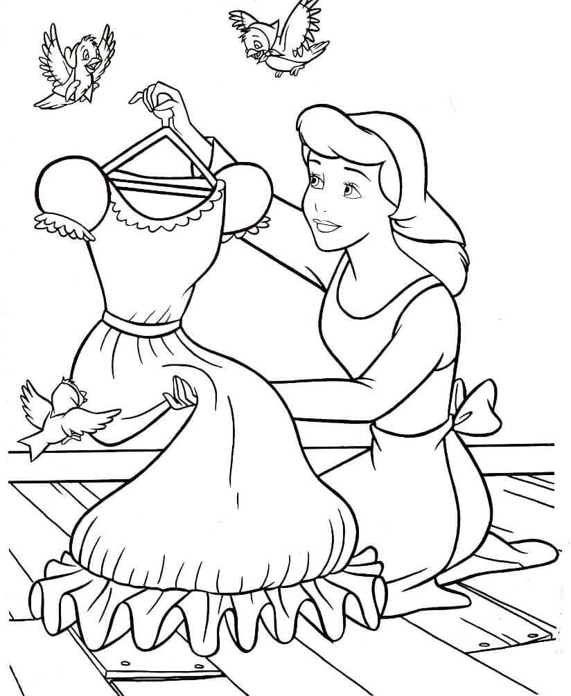 Раскраски принцессы Диснея Золушка