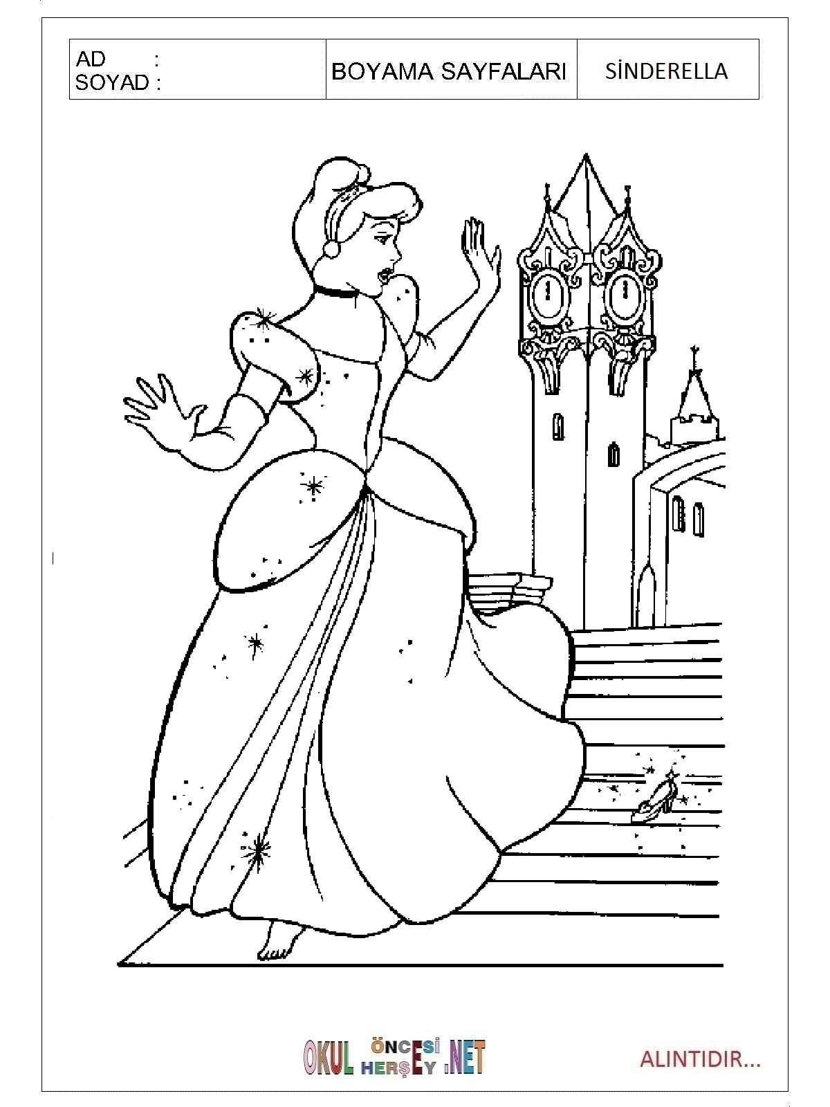 Раскраска Русалочка Золушка