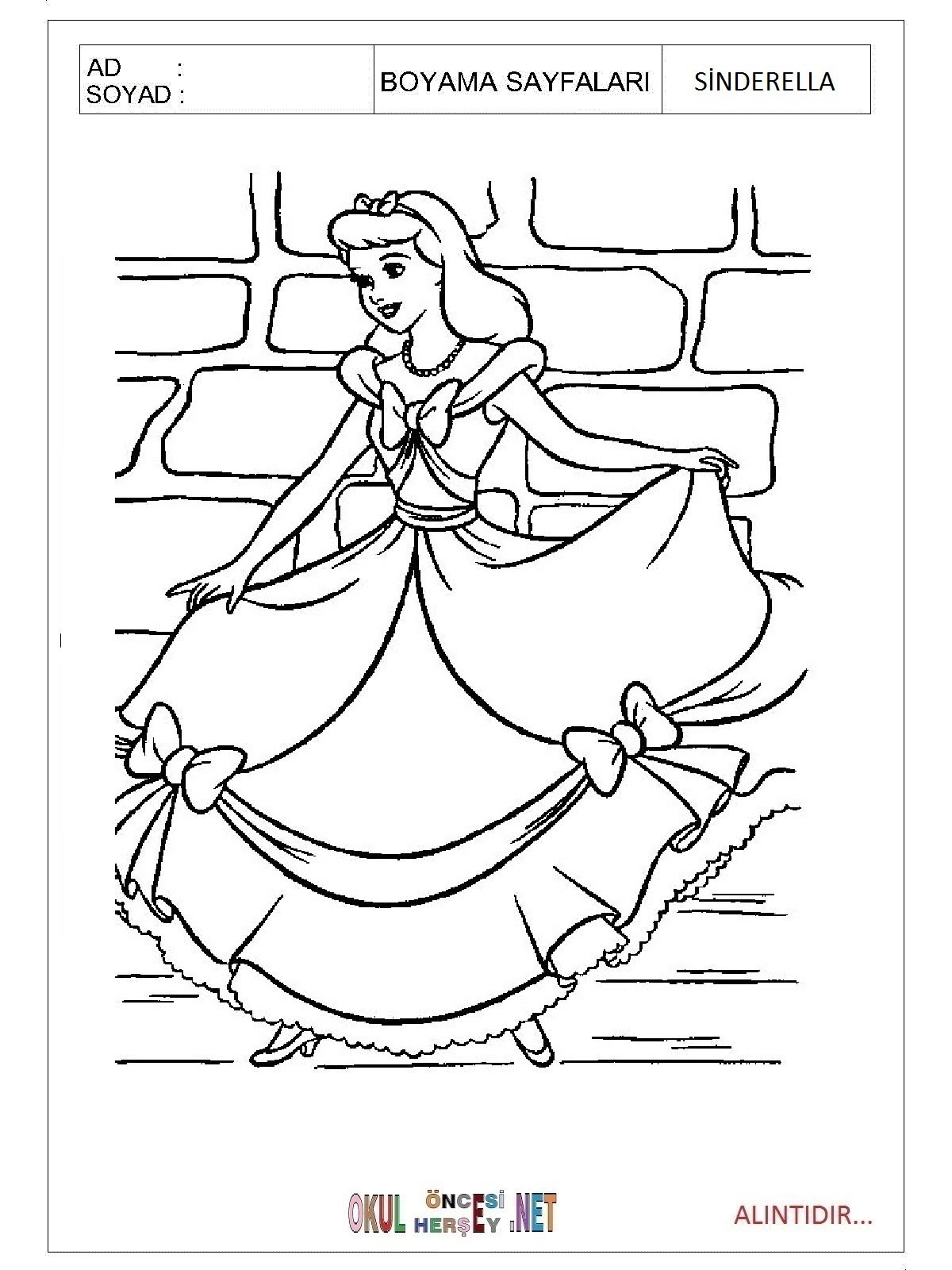 Раскраска 10*10 Золушка