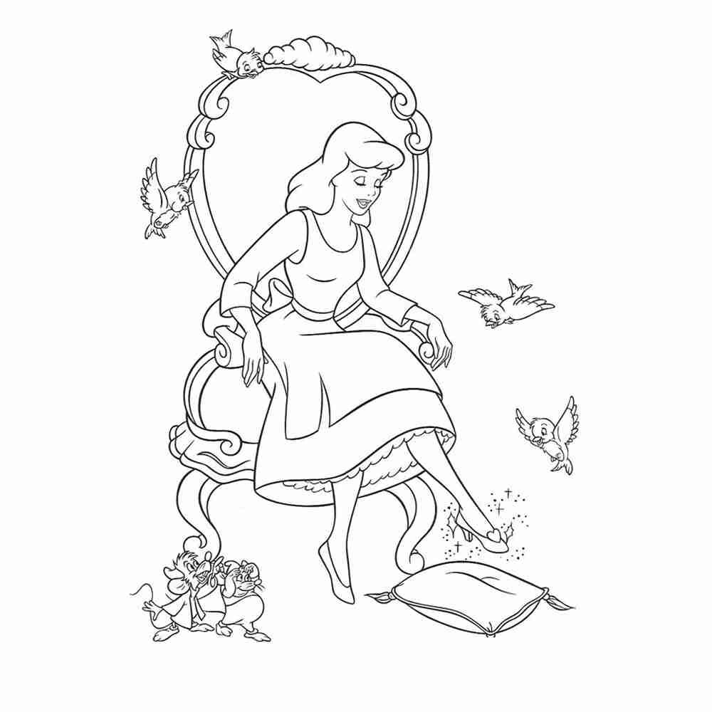 Разукрашки принцессы Диснея Золушка