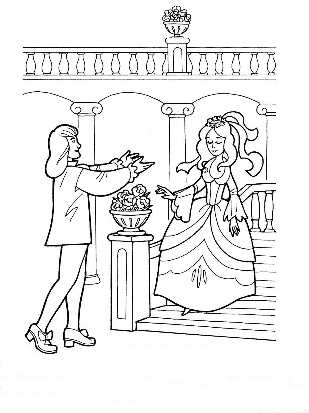 Золушка раскраска в полный рост