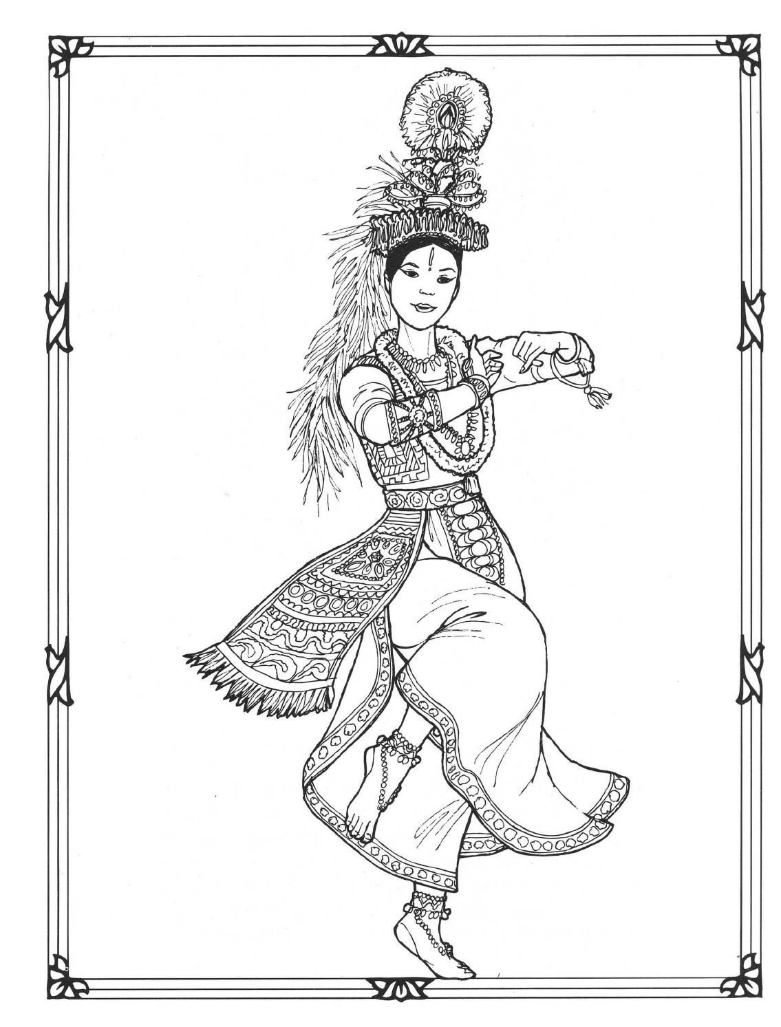 Бурятский танец рисунок