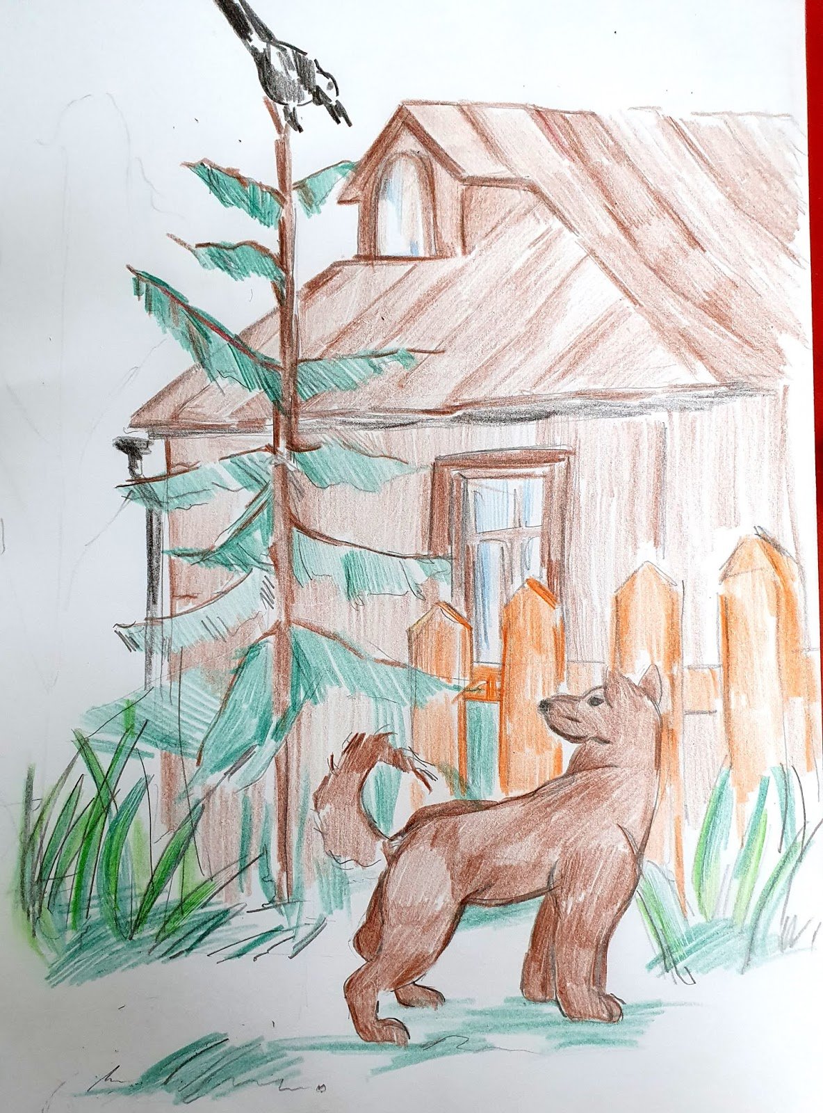 Рисунок к рассказу Пришвина Лисичкин хлеб