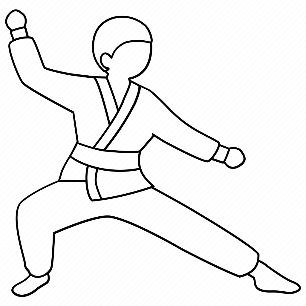 Каратист раскраска для детей