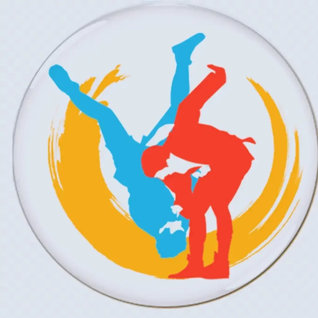 Борцы цветной силуэт