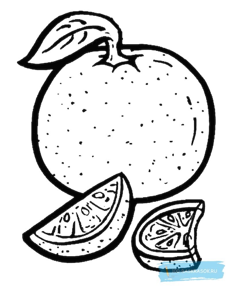 Апельсин раскраска для детей