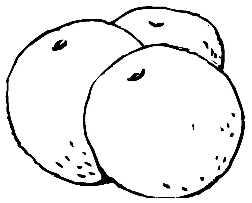 Апельсин для детей черно белая