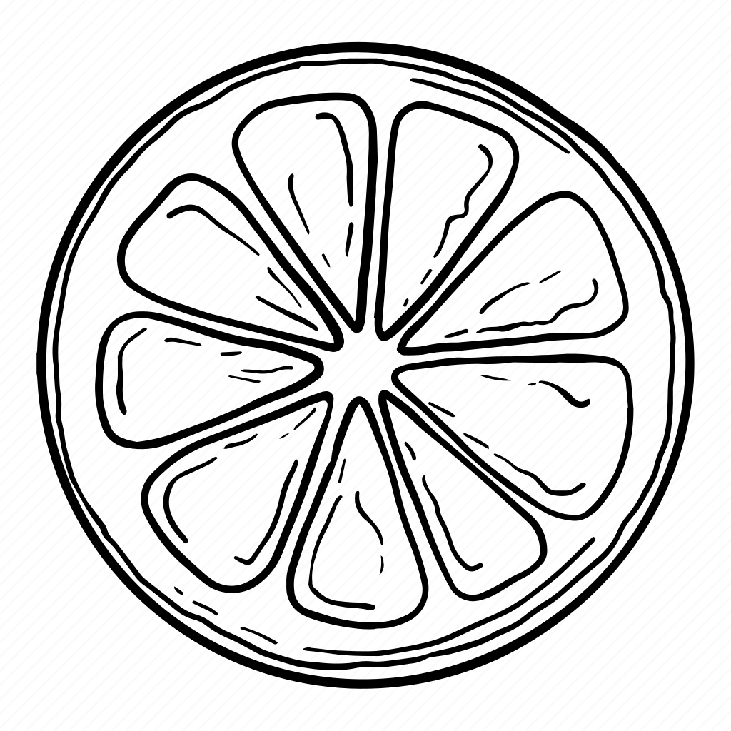 Апельсин для детей черно белая