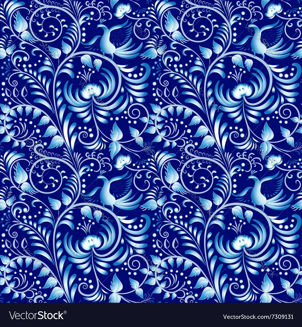 Хохлома синяя