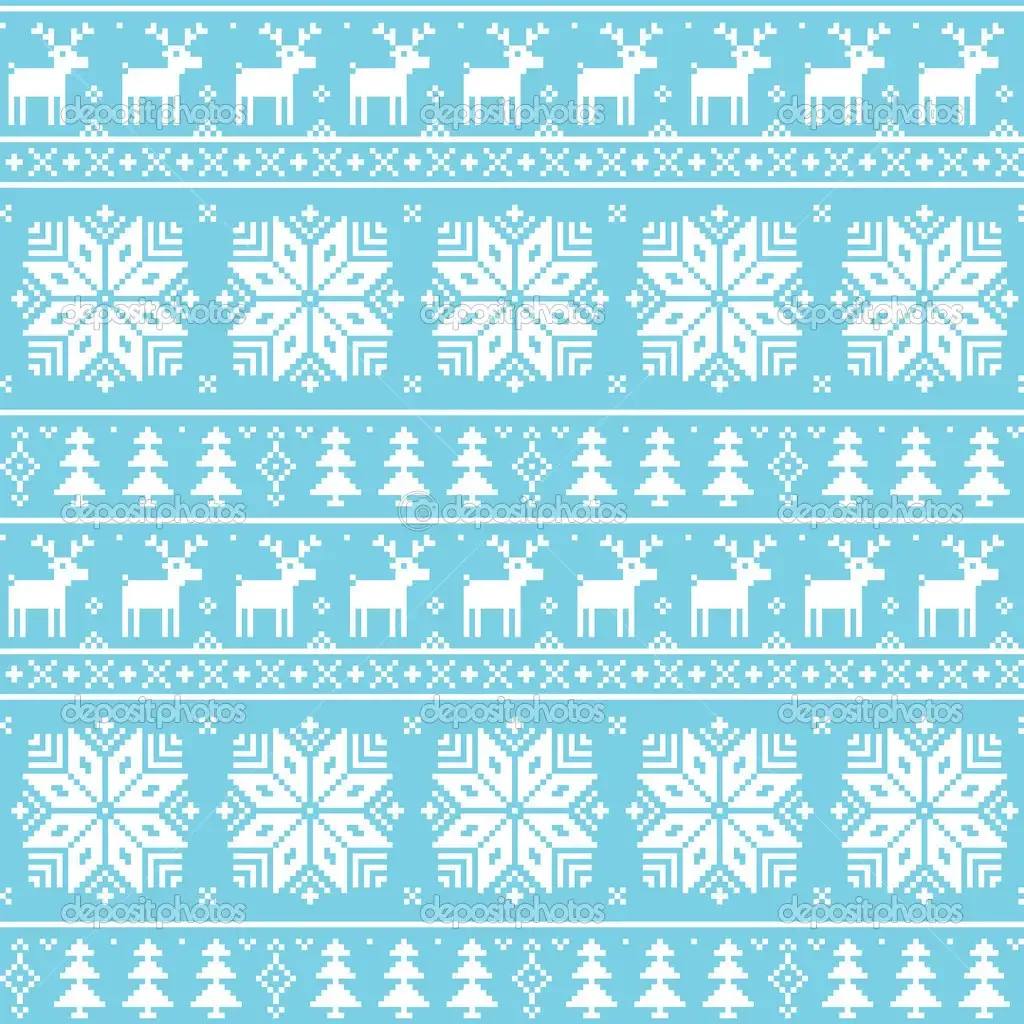 Зимний орнамент в полосе