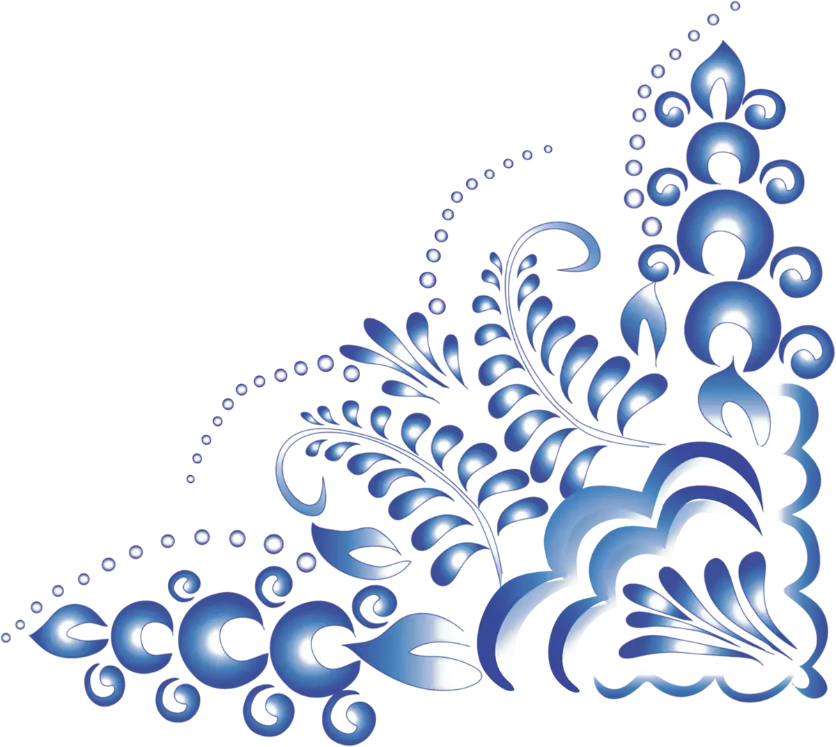 Орнаментные узоры Гжель