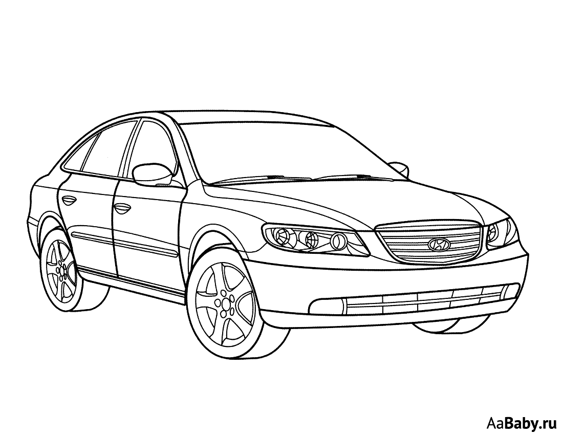 Раскраска машина Хендай Элантра