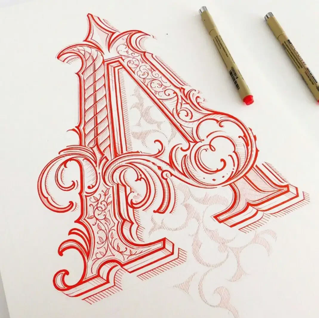 Каллиграфия инициалы