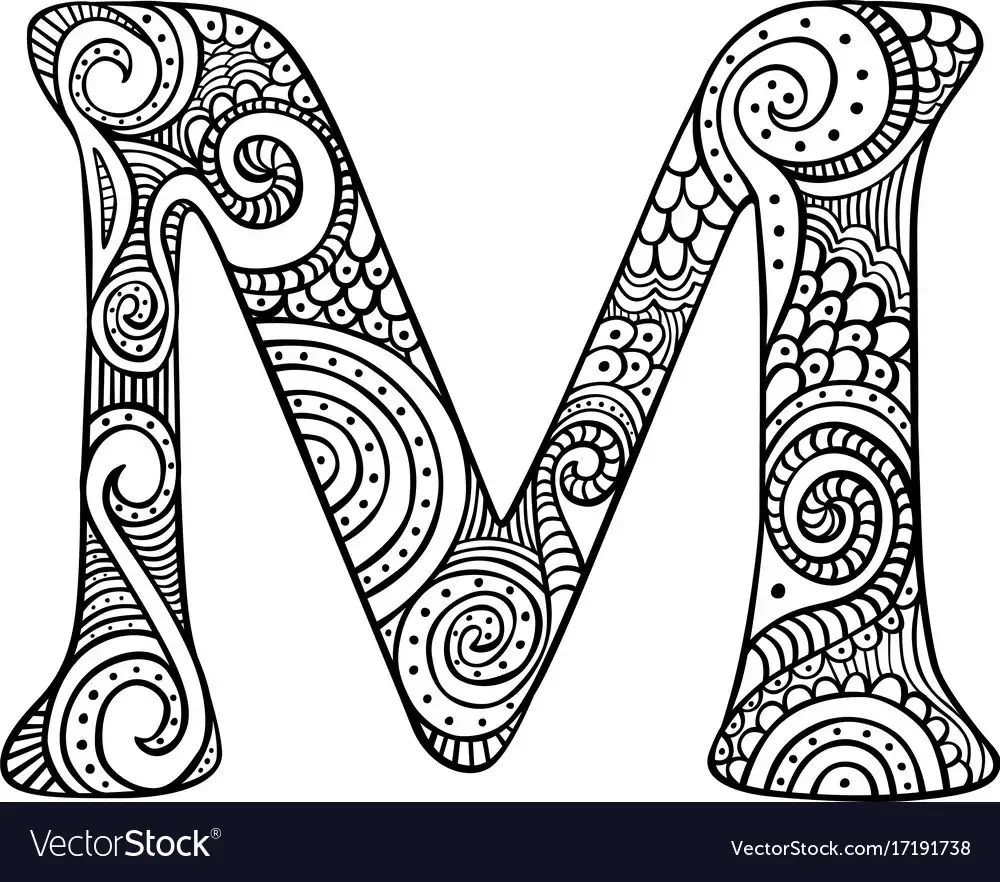 Буквица буква м раскраска