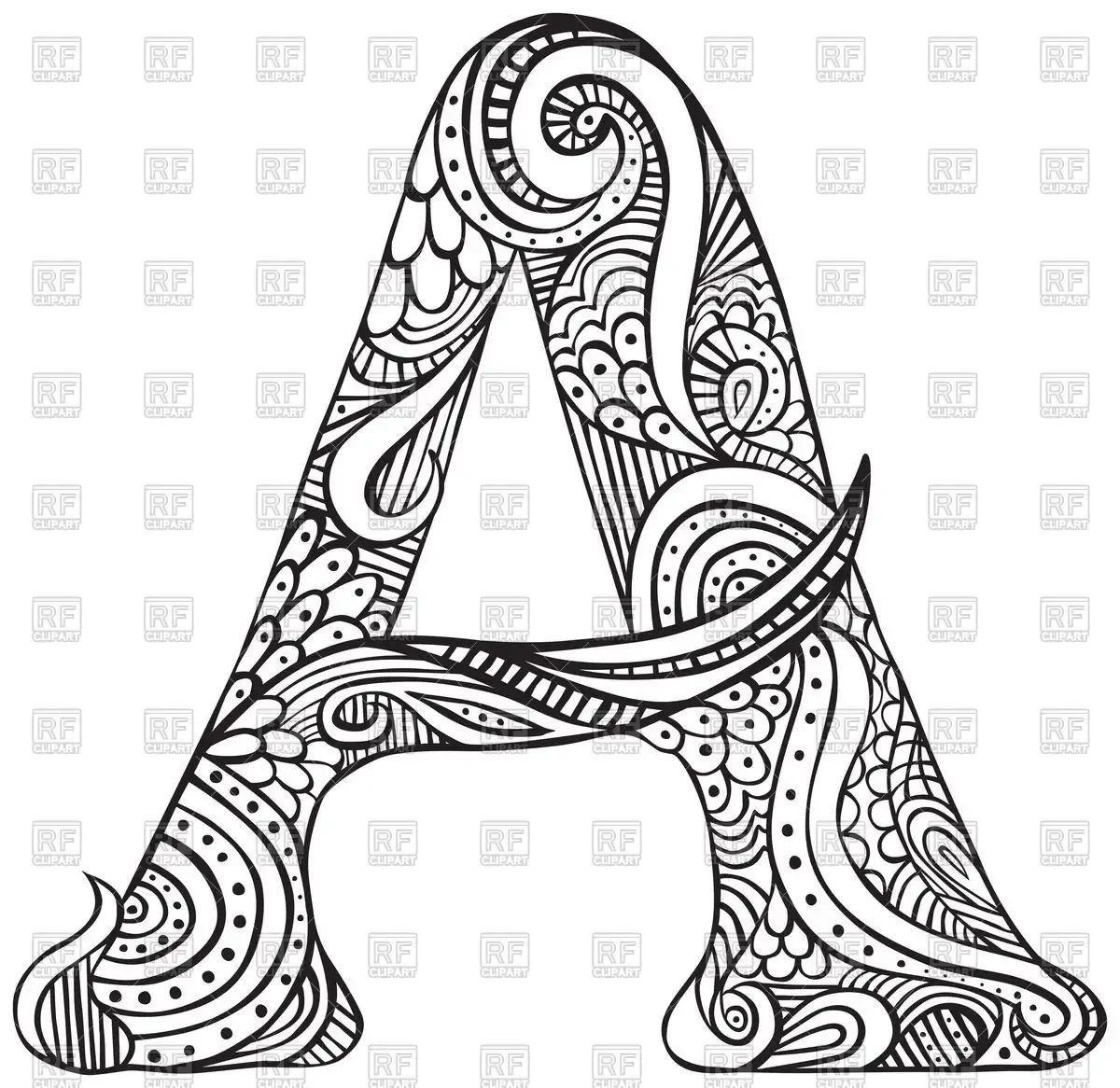 Русские буквы с узором внутри