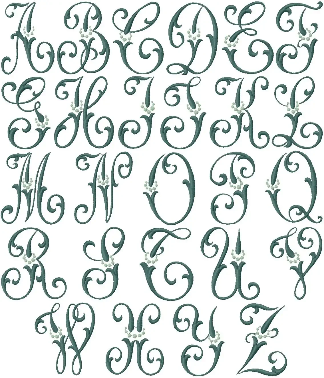 Вензельный латинский шрифт